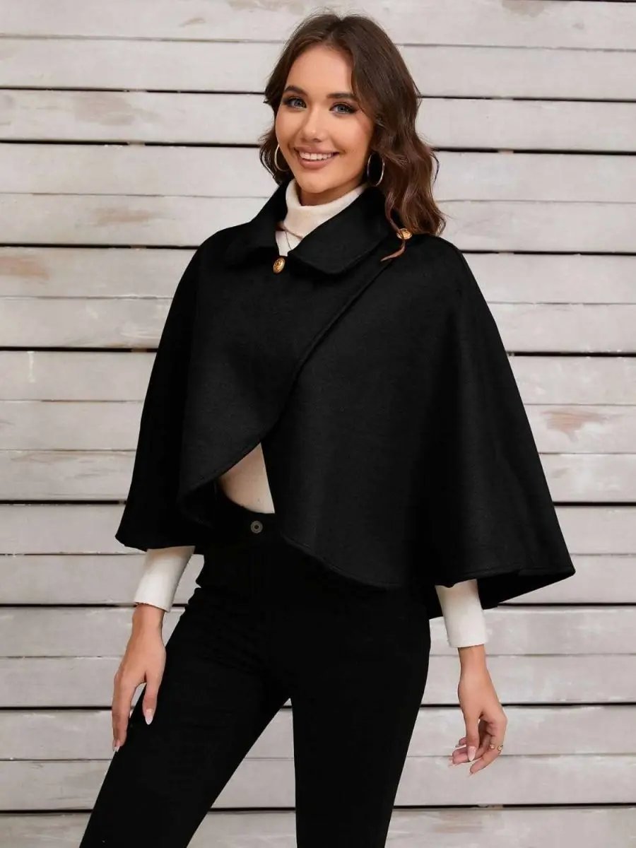 Collared Neck Cropped Cape - Love Salve